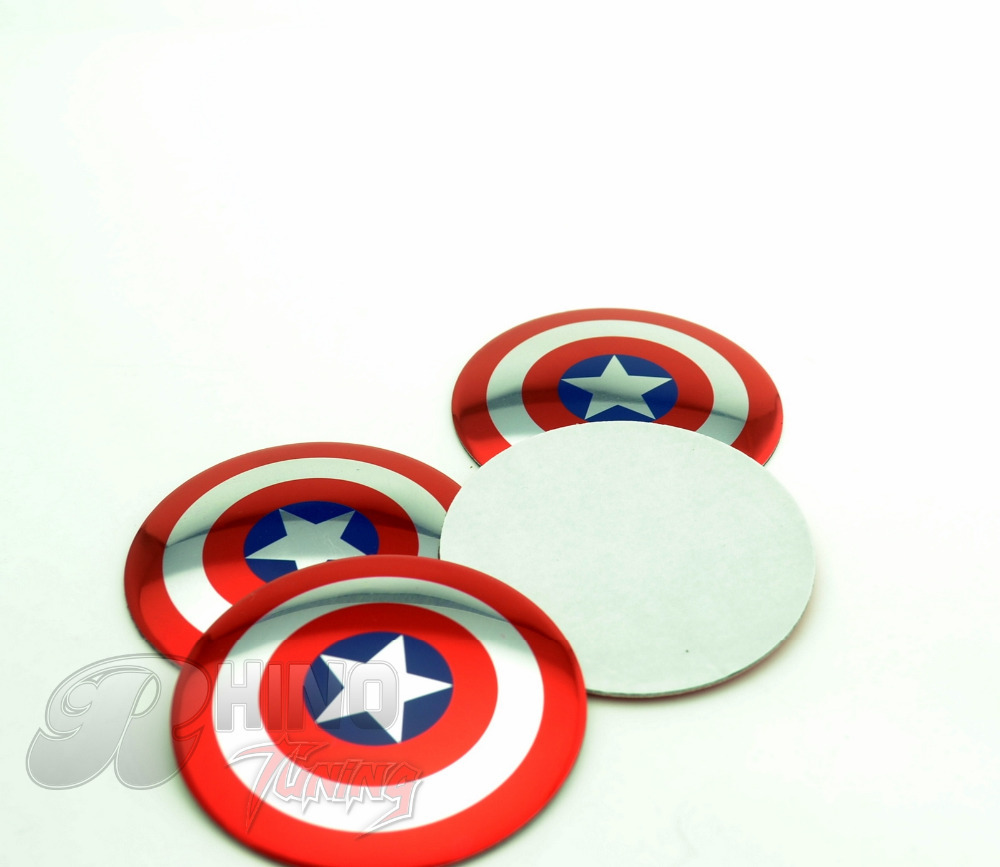 54mm * 4PC ĸƾ Ƹ޸ī ˷̴ ڵ  ĸ ƼĿ  &  ڵ   ƼĿ 238A̾/54mm*4PC Captain America Aluminum Car Wheel Cap Sticker Marvel&s The Avenger
